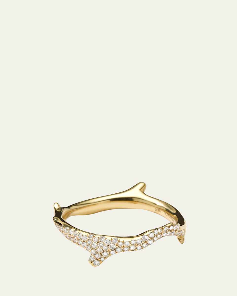 Coral Reef Band Ring in 18K Gold with Diamonds